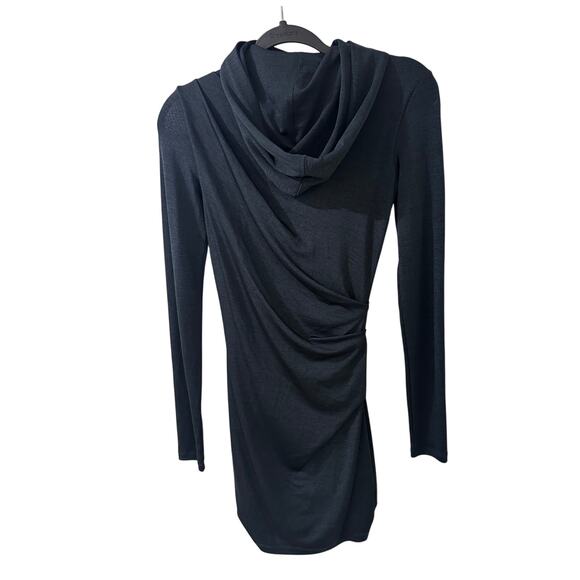 T by Alexander Wang LS Cowl Neck Hooded Ruched Bodycon Sheath Mini Dress XS - Picture 6 of 6